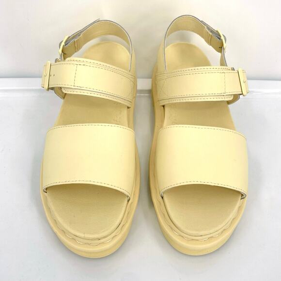 Dr. Martens Voss Mono Sandals Toile Cream Monochrome Pastel Yellow Soft Girl 9 - Picture 2 of 13